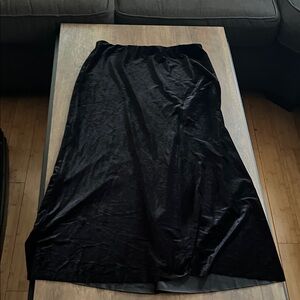 Zara Black Velvet Maxi Skirt